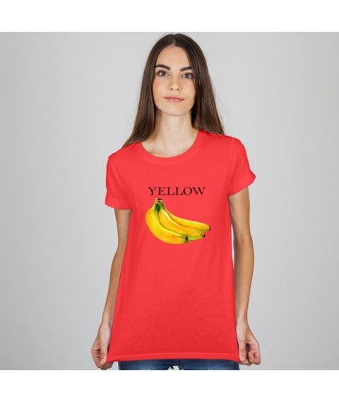 Women's T-shirt Yellow Red, S