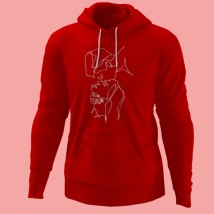 Lovers' Kiss Hoodie Red, L