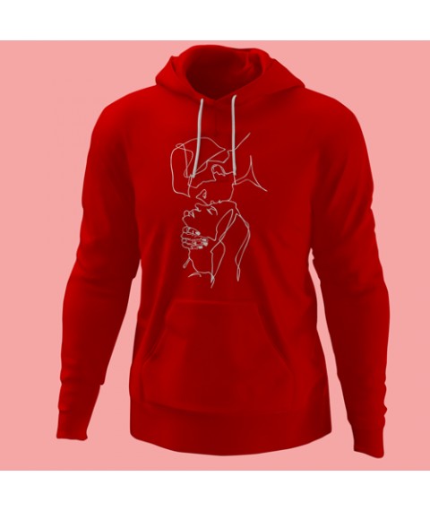 Lovers' Kiss Hoodie Red, L