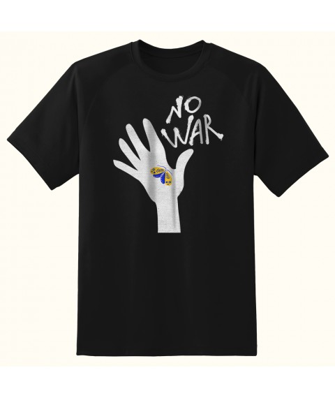 T-shirt man black No war dolonka, XL