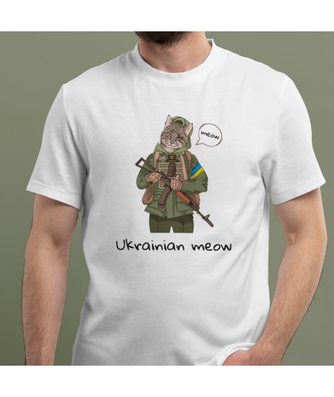 White men's T-shirt Ukrainian whale L