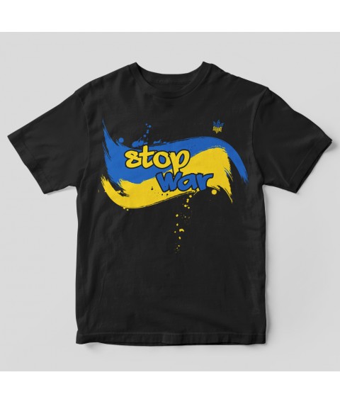 Men's T-shirt Stop War ensign 3XL, black