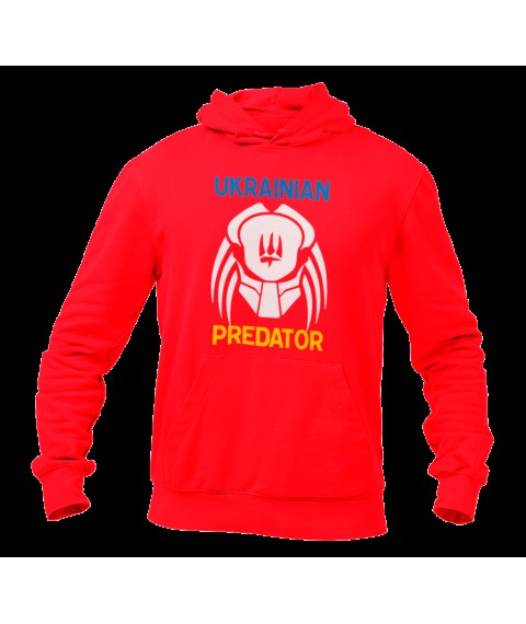 Unisex hoodie Ukrainian predator without insulation, Red, L