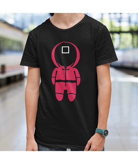 Men's T-shirt "Game of squid guard ▢" L, Black