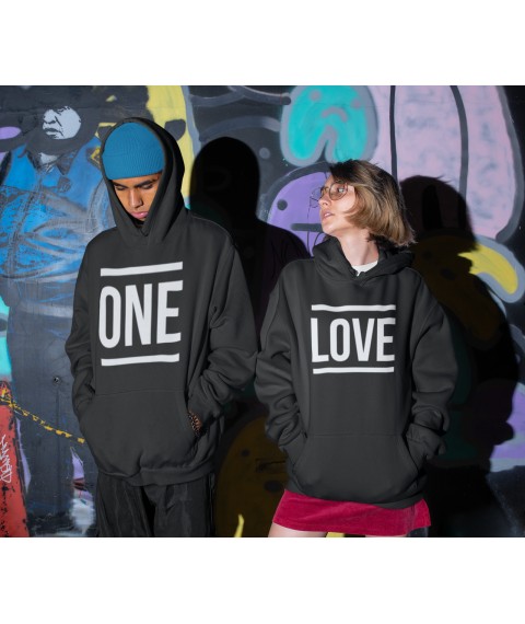 Hoodie for two One Love Black, 52, 52