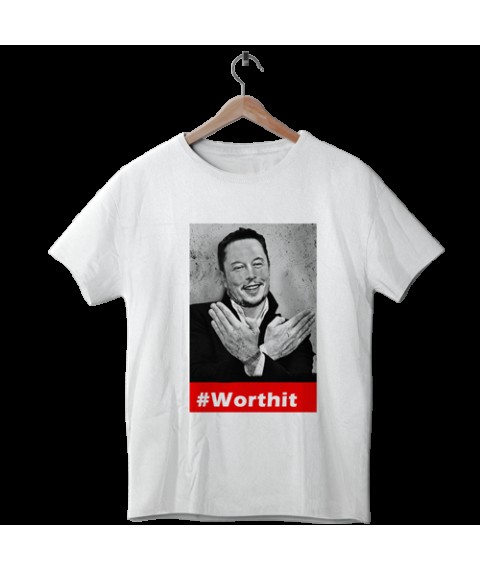 T-shirt herren wei? Elon Musk Worthit S
