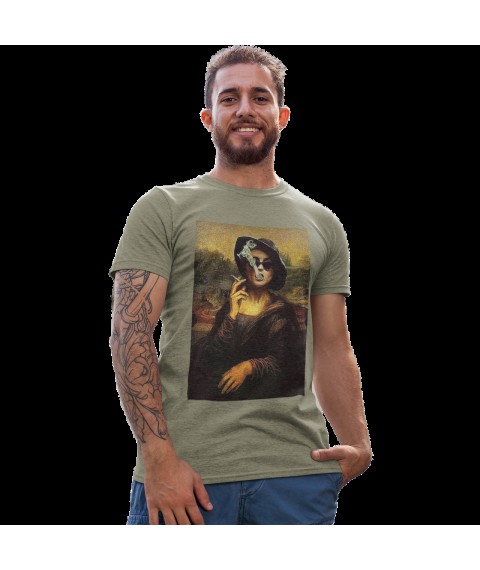 T-shirt Mona Lisa smokes Khaki, 3XL