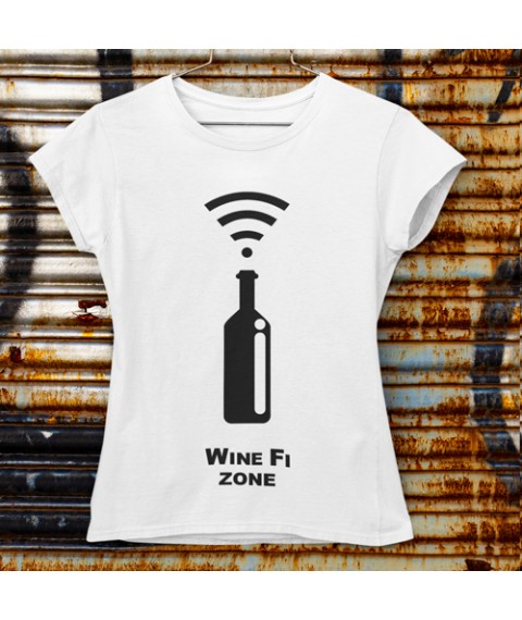 Women's T-shirt Wine Fi Zone XL, White