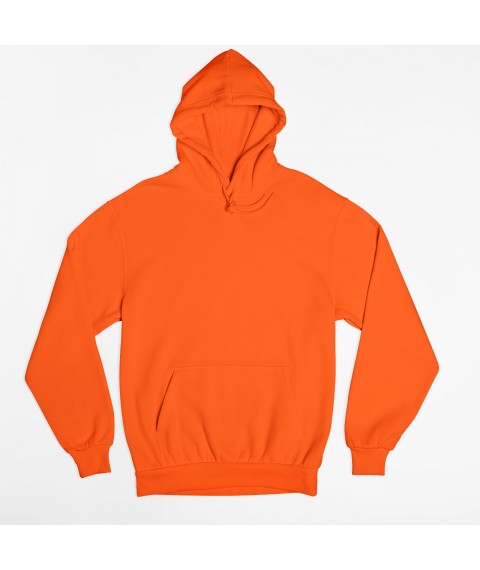 Unisex orange hoodie with fleece insulation XXL