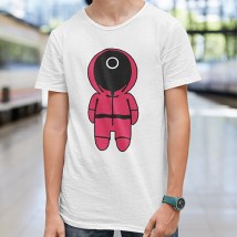 Men's T-shirt Game of squid guard O White, XXXL