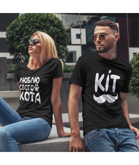 T-shirts for lovers “I love my cat” Black, 52, 54