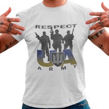 Футболка чоловіча біла Respect Ua Army 3XL