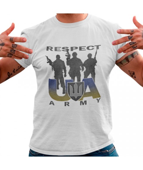 T-shirt men's white Respect Ua Army 3XL