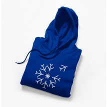 Hoodie. Snowflake airplane Blue, S