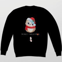 Sweatshirt with owl New Year's Black, XXL