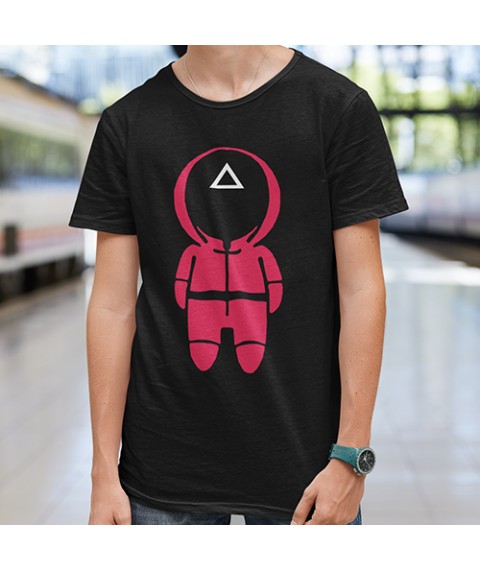 Men's T-shirt Game of squid guard △ Black, XXL