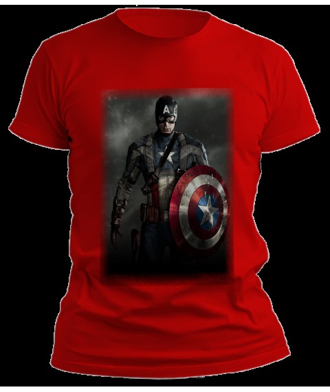 Мужская футболка. Капитан Америка Красный, XXL