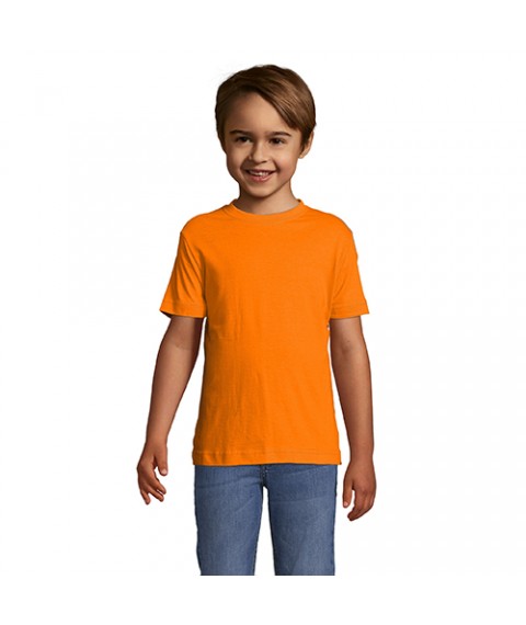 Детская оранжевая футболка 10 лет (130см-140см)