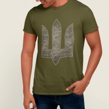 Men's T-shirt Trident in army colors Khaki, M