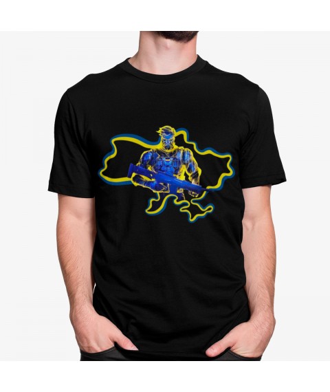 Men's T-shirt Ukraine warrior neon Black, M