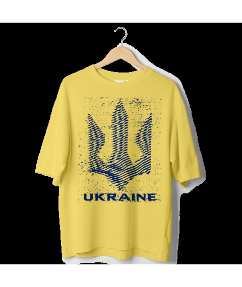 Oversized T-shirt "Trezub Ukraine", zhovta