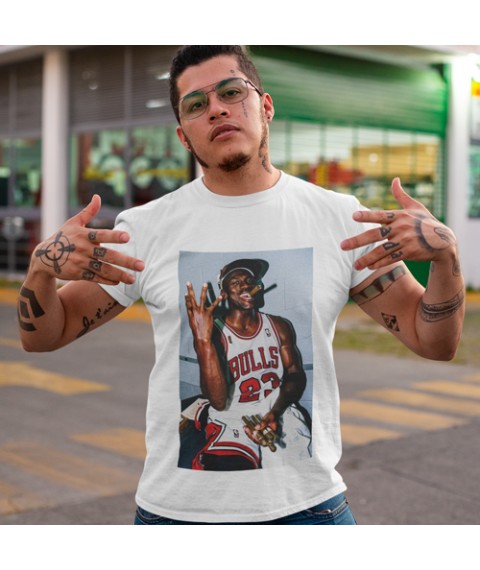 Men's T-shirt Michael Jordan Basketball Smoking 2XL