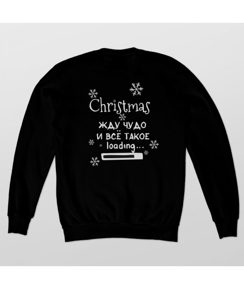 New Year's sweatshirt Christmas Black, M