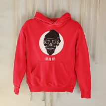 Christmas Santa Skull Hoodie Red, XS