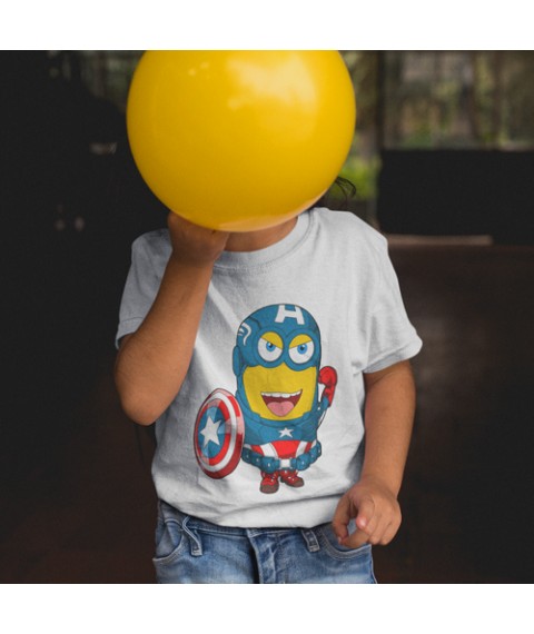 T-shirt for Minion Captain America White, 116 cm