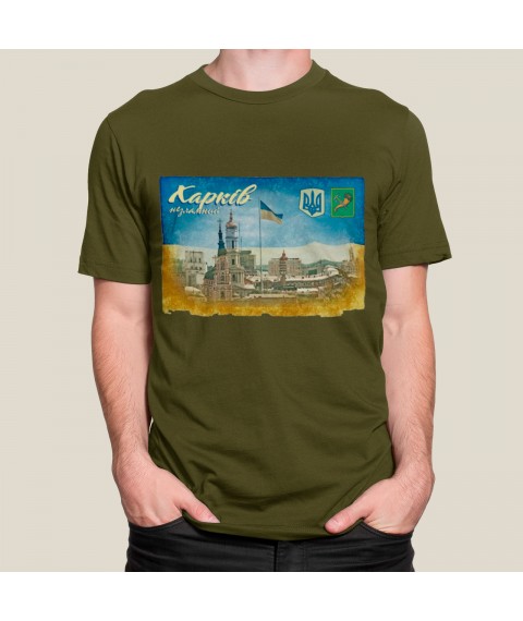 Men's T-shirt Kharkiv unbreakable Khaki, XL