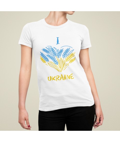 Women's T-shirt I love Ukraine White, L
