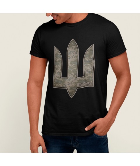 Men's T-shirt Trident in army colors Black, XS