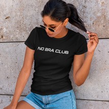 Женская футболка No Bra club Черний, L