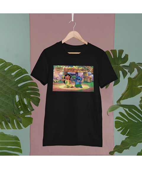 Women's T-shirt lilo and stitch XL, Black