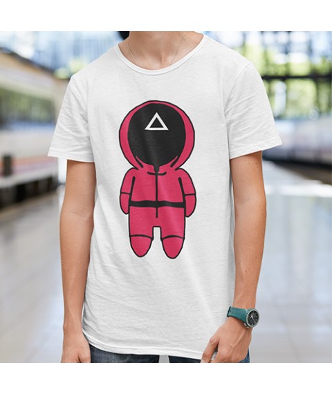 Men's T-shirt Game of squid guard △ White, XL
