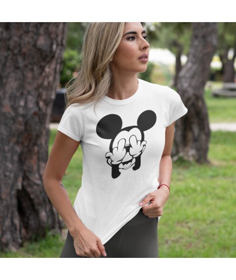 T-shirt of the wife Mickey Mouse Fuck (Mickey mouse fuck) White, L