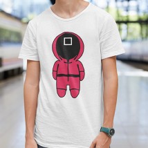 Men's T-shirt "Game of squid guard ▢" L, White