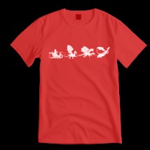 Новогодняя футболка новорічний санта XL, червоний