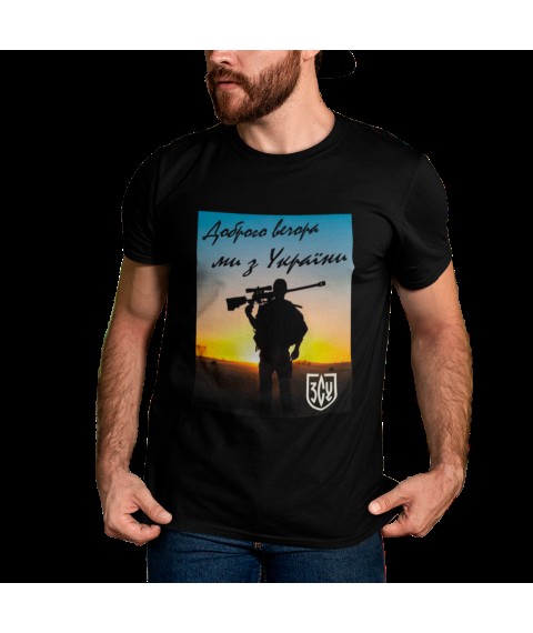 Men's T-shirt Good evening ZSU soldier XL, Black