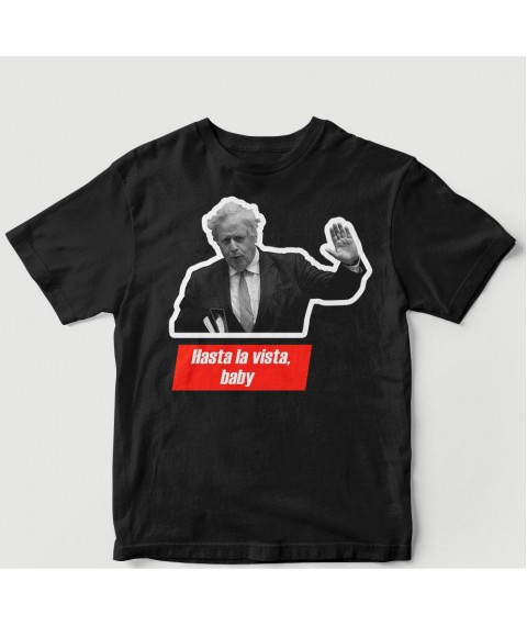 Men's T-shirt Boris Johnson Hasta la vista Black, 2XL