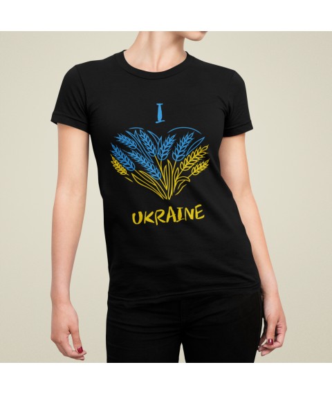 Women's T-shirt I love Ukraine Black, L