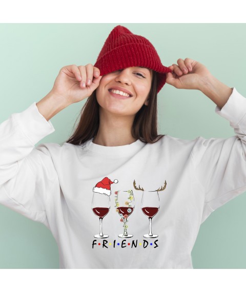 New Year's sweatshirt Friends White, M