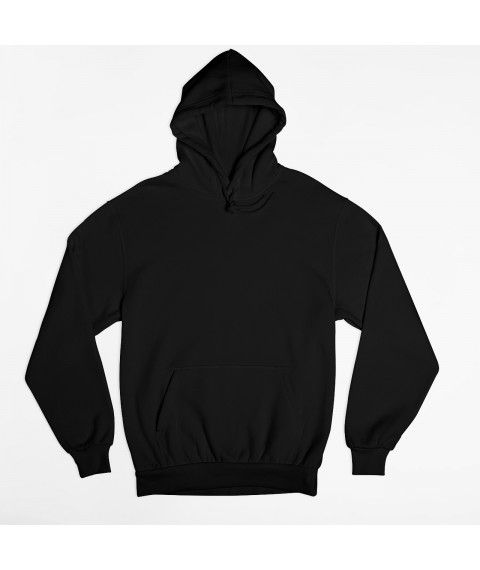 Unisex black insulated fleece hoodie L
