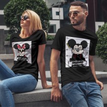 Paired T-shirts for Lovers "Mini and Mickey Mouse" Black, 52, 50