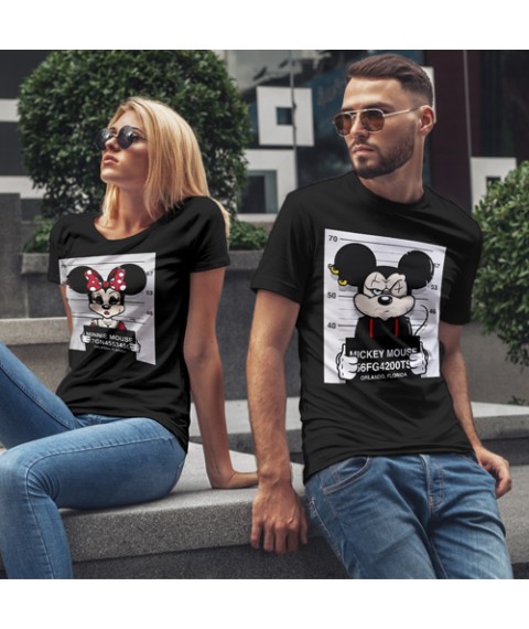 Парные футболки для Влюбленных Мини и Микки маус Черный, 46, 44
