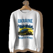 White sweatshirt "UKRAINE NATIONAL HEROES" 3XL
