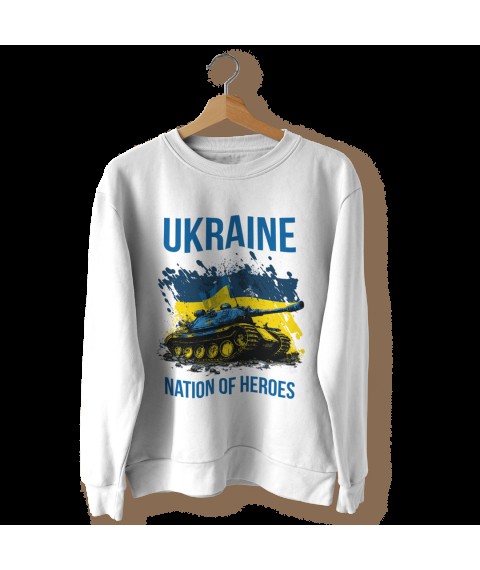 White sweatshirt "UKRAINE NATIONAL HEROES"