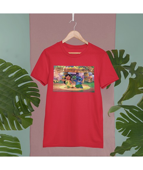 Women's T-shirt lilo and stitch M, Red