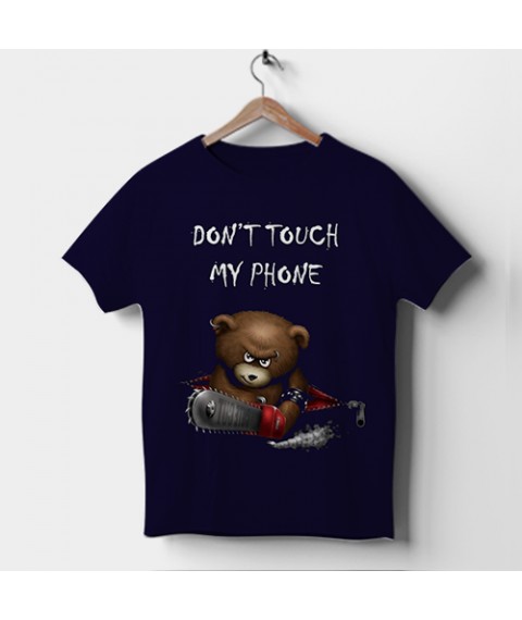Men's T-shirt Don't touch my phone Dark blue, M