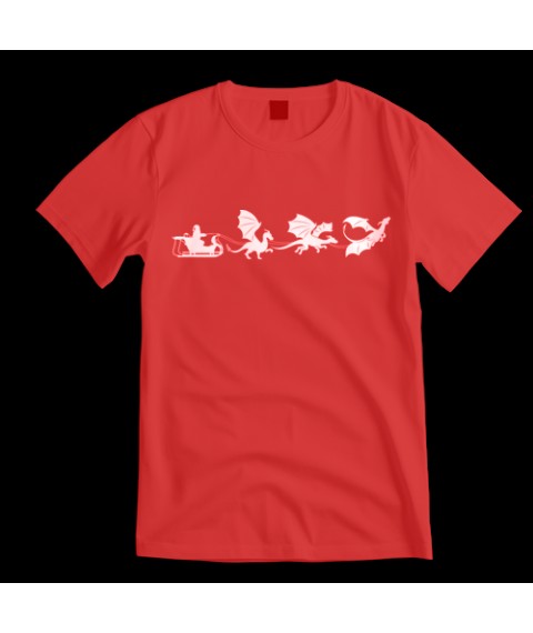 New Year's T-shirt new santa M, chervoniy